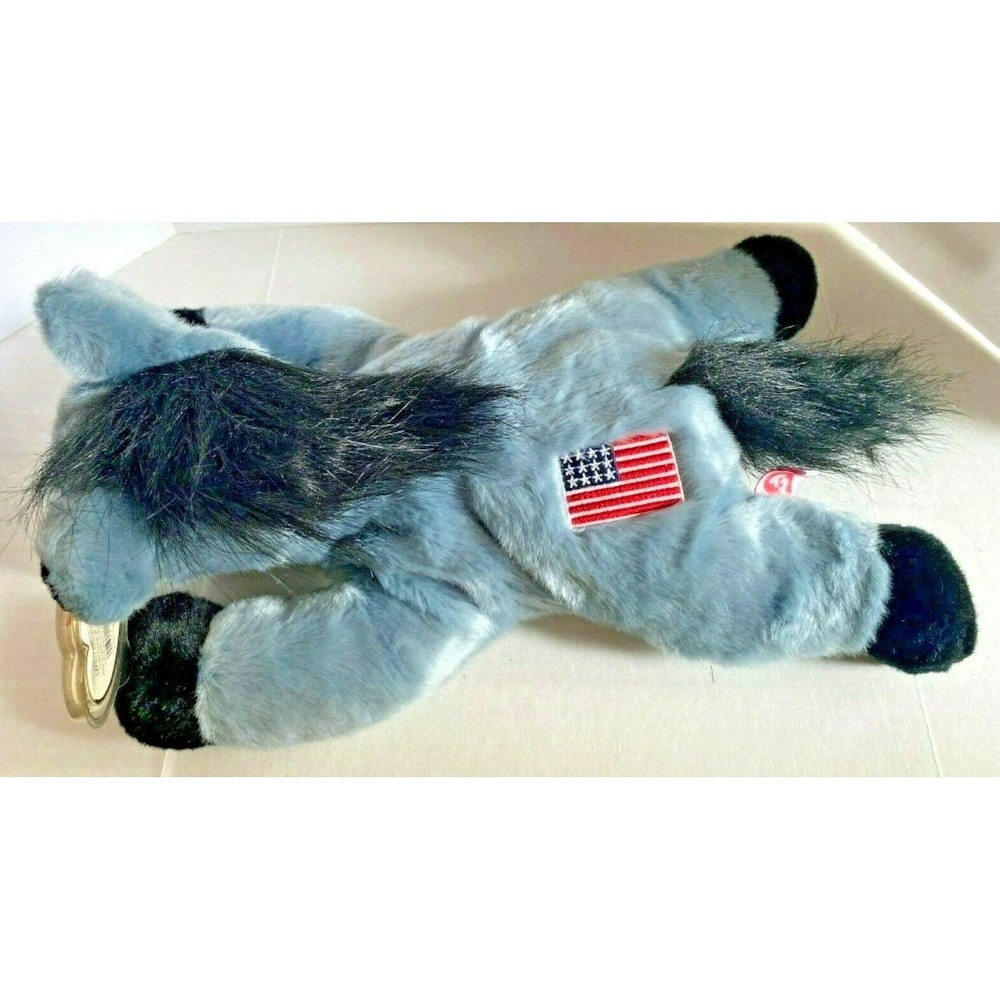 2000 Ty Beanie Buddy Lefty Retired Political Donkey Blue Plush BB3